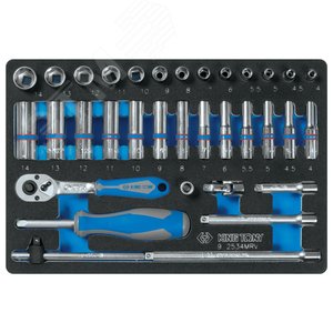 Изображение товара Набор торцевых головок с принадлежностями 1/4', ложемент, 34 предмета (шт)