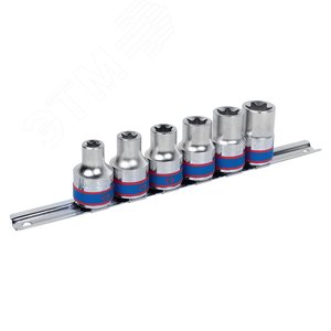 Изображение товара Набор торцевых головок 1/2', TORX Е-стандарт, E10-E20, 6 предметов (шт)