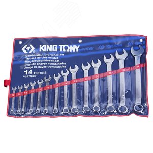 Набор комбинированных ключей, 10-32 мм, 14 предметов 1214MR King Tony