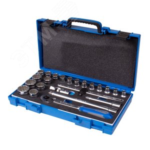 Изображение товара Набор торцевых головок с принадлежностями 1/2', двенадцатигранные, 8-32 мм, 23 предмета (шт)