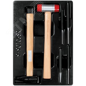 Изображение товара Набор выколоток и керн с молотками, ложемент, 6 предметов (шт)