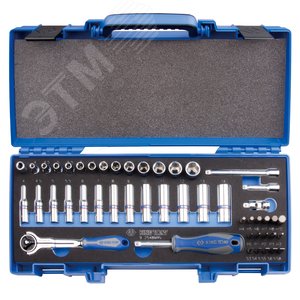 Изображение товара Набор торцевых головок с принадлежностями 1/4', шестигранные, 4-14 мм, 48 предметов (шт)