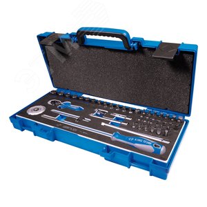 Изображение товара Набор торцевых головок с принадлежностями 1/4', шестигранные, 4-14 мм, 55 предметов (шт)