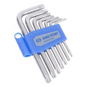 Изображение товара Набор Г-образных TORX, T10-T40, короткие с отверстием, 7 предметов (шт)