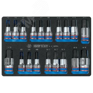 Изображение товара Набор торцевых насадок HEX и SPLINE, ложемент, 19 предметов (шт)