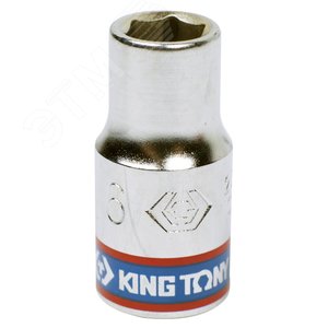 Головка торцевая стандартная шестигранная 1/4', 6 мм King Tony