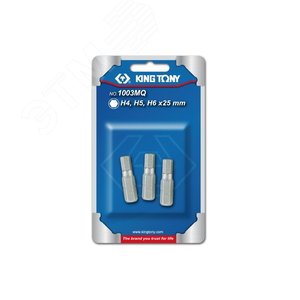 Изображение товара Набор вставок (бит) 1/4', HEX, 4, 5, 6 мм, 3 предмета (шт)