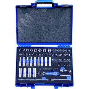 Изображение товара Набор торцевых головок с принадлежностями 1/4', шестигранные, 4-14 мм, 65 предметов (шт)