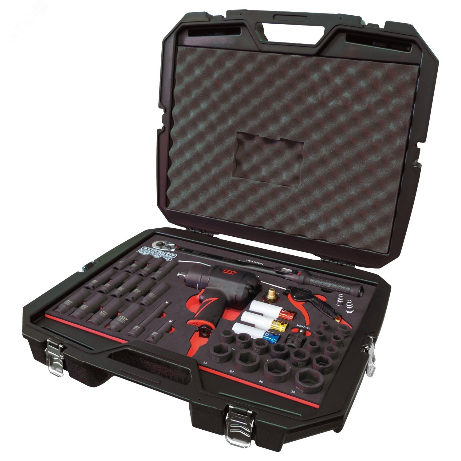 Изображение товара Набор пневмоинструмента 1/2' с принадлежностями, кейс, 41 предмет (шт)