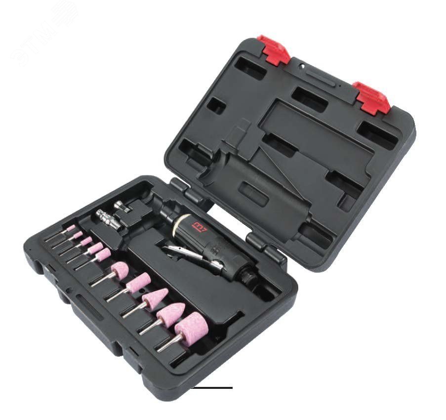 Изображение товара Пневматическая бормашина шарошка 3-6 мм 25000 об/мин с набором принадлежностей