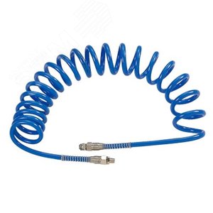 Изображение товара Шланг пневматический спиральный высокого давления 8х12 мм, 10 м, М1/4', полиуретановый (шт)