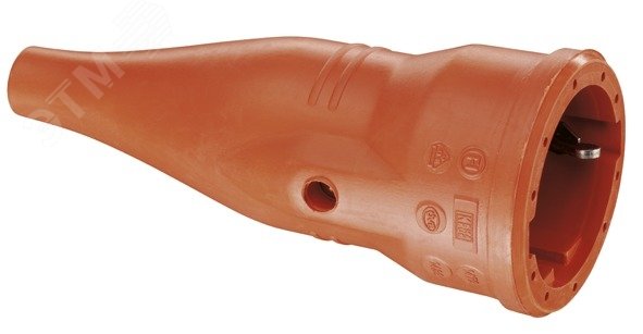 Кабельная розетка резиновая прямой ввод с мультизаземлением, IP44 16A 2P+E 250V, оранжевый 1479070 ABL