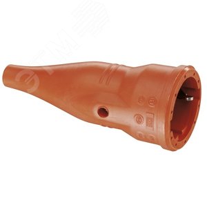 Кабельная розетка резиновая прямой ввод с мультизаземлением, IP44 16A 2P+E 250V, оранжевый