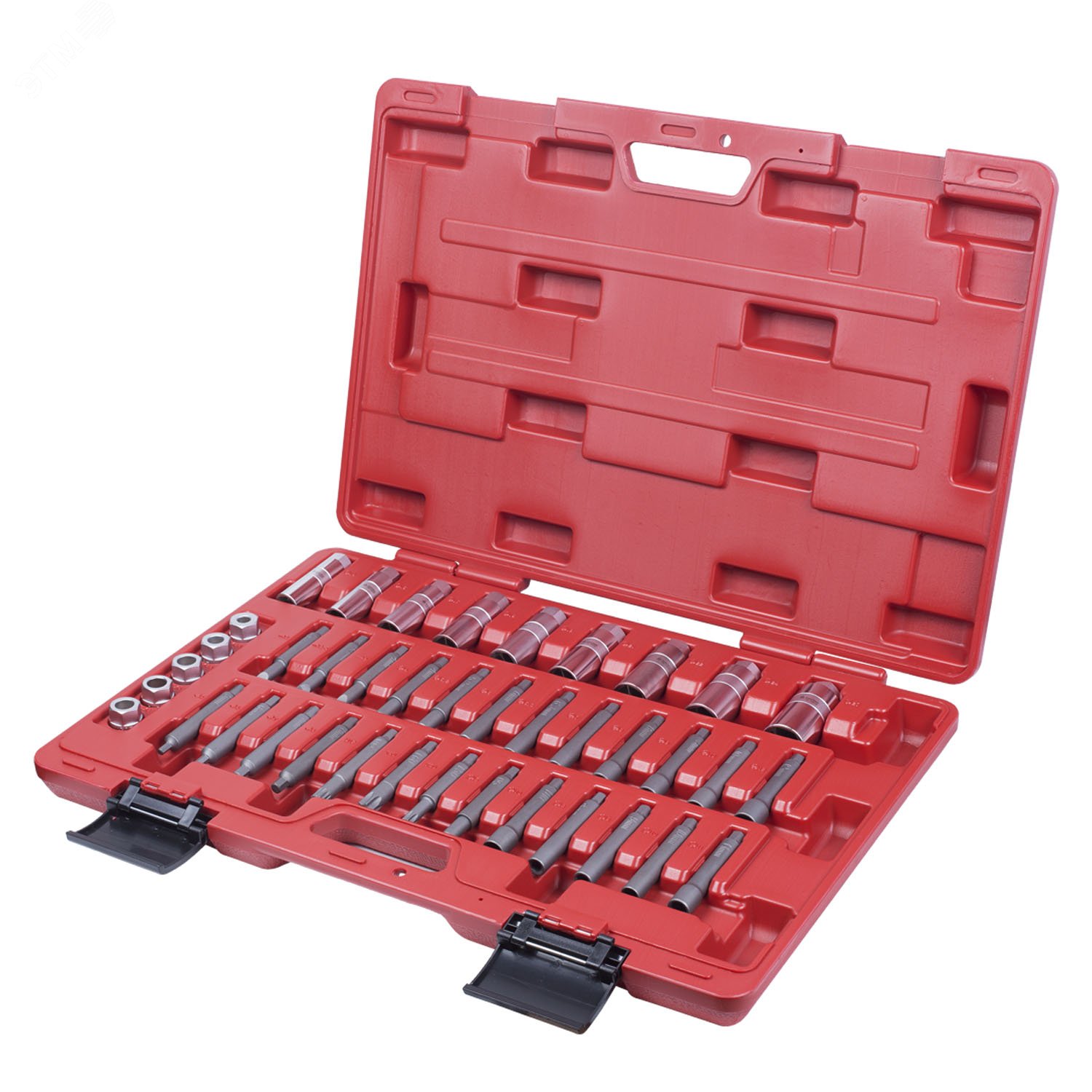 Изображение товара Набор торцевых головок и насадок для обслуживания амортизаторов кейс 39 предметов (шт)