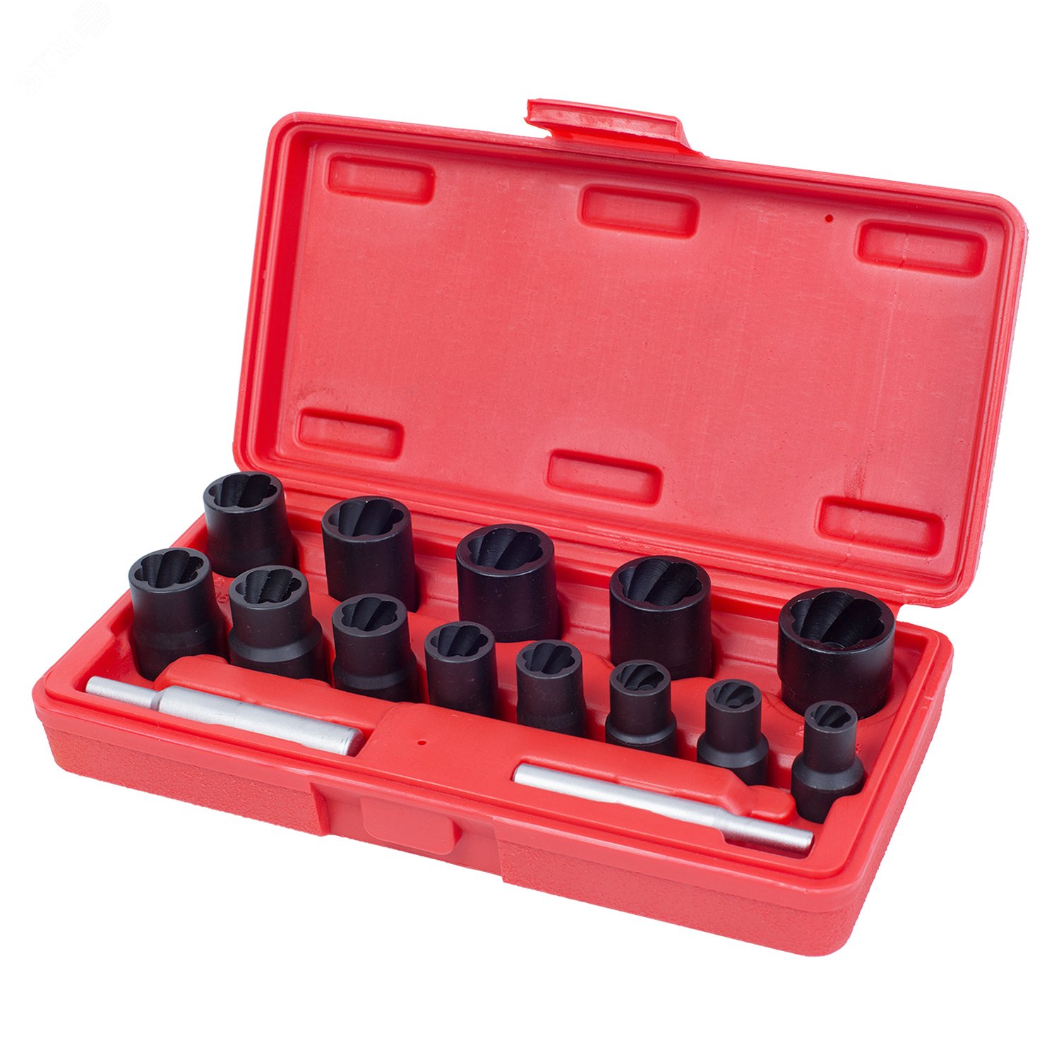 Изображение товара Набор торцевых головок для поврежденных гаек и болтов 8-21 мм кейс 15 предметов (шт)