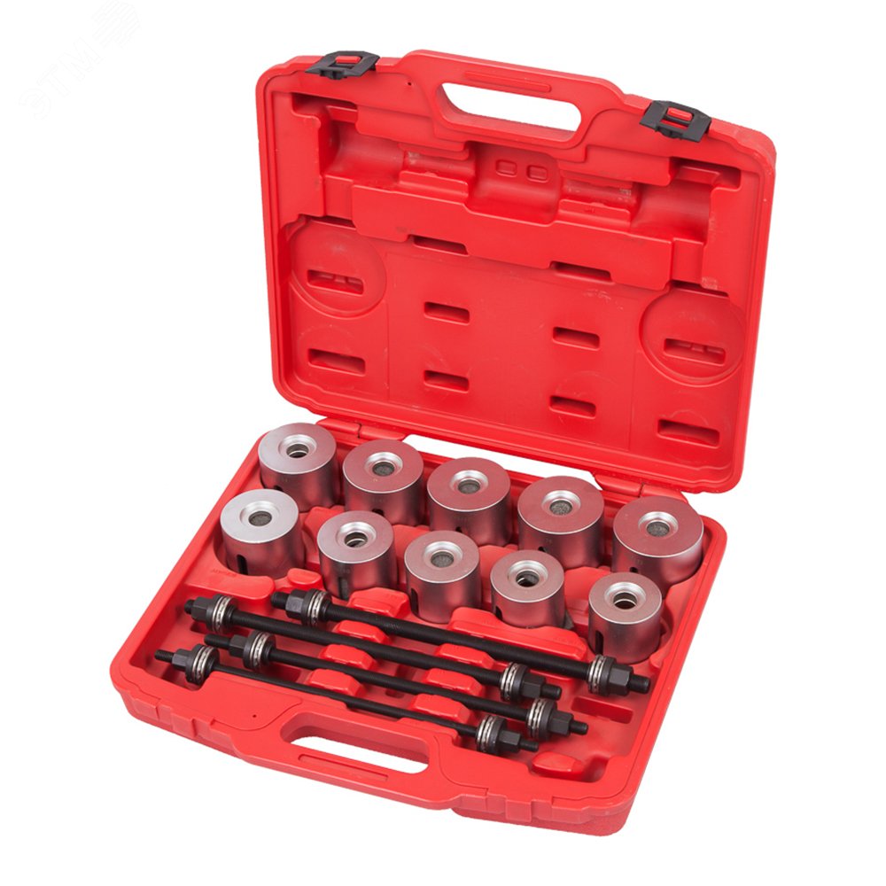 Изображение товара Набор оправок для монтажа и демонтажа сайлентблоков 34-82 мм кейс 24 предмета