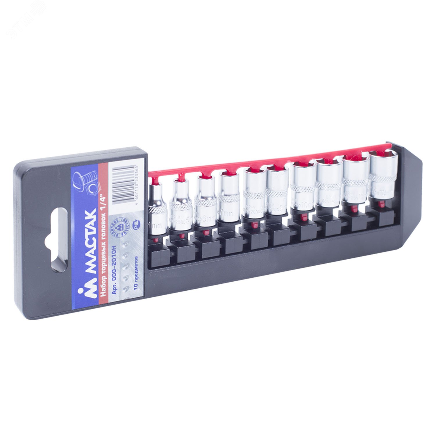 Изображение товара Набор торцевых головок 1/4' 10 предметов от Мастак