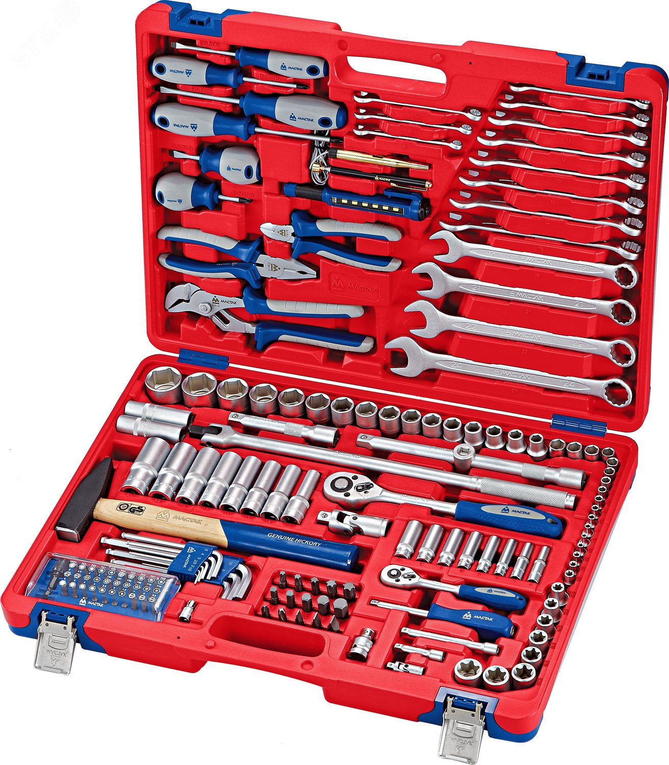 Изображение товара Универсальный набор инструментов 155 предметов в прочном кейсе для автомастерских и гаража