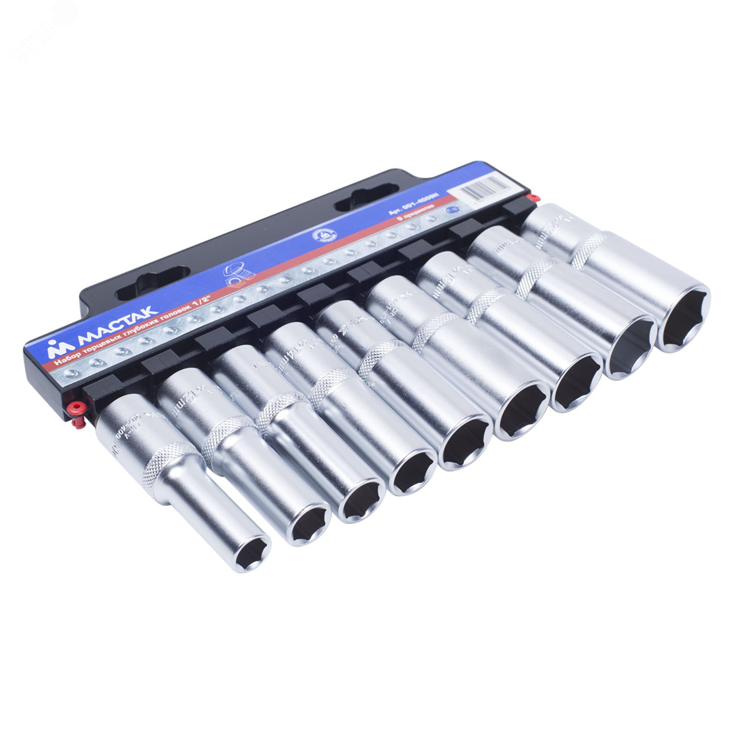 Изображение товара Набор торцевых глубоких головок 1/2' 10-22 мм 9 предметов (шт)