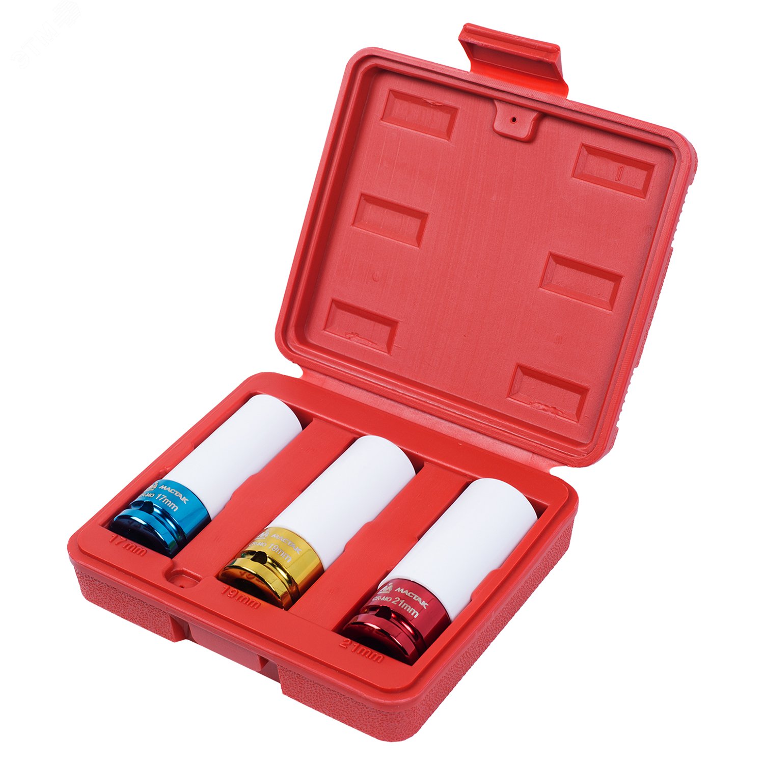 Изображение товара Набор ударных глубоких шестигранных головок 1/2' 17 19 21 мм в кейсе (шт)