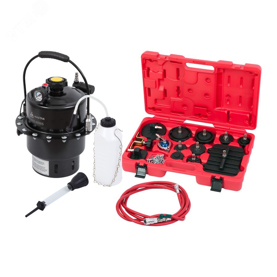 Изображение товара Набор приспособлений для замены тормозной жидкости 6 л 17 предметов комплект крышек и адаптеров