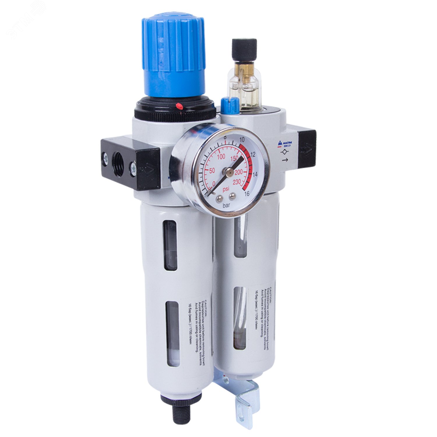 Изображение товара Фильтр влагоотделитель с редуктором и лубрикатор 1/4' 16 бар