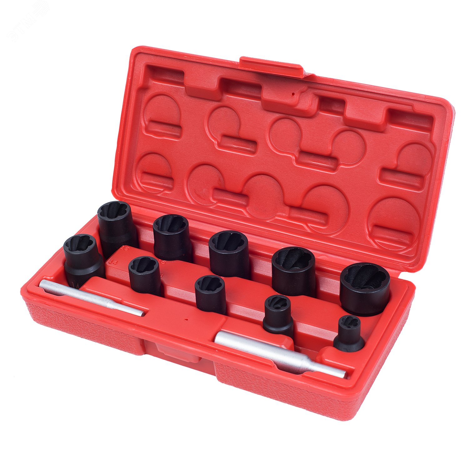 Изображение товара Набор торцевых головок для поврежденных гаек и болтов 8-21 мм кейс 12 предметов (шт)
