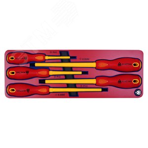 Изображение товара Набор диэлектрических отверток ложемент 5 предметов (шт)