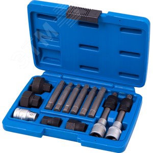 Изображение товара Набор специальных головок и насадок для шкива генератора кейс 13 предметов (шт)