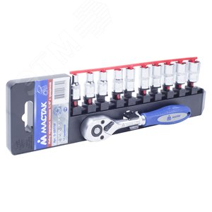 Изображение товара Набор торцевых головок с трещоткой 1/4' 4-13 мм 11 предметов (шт)