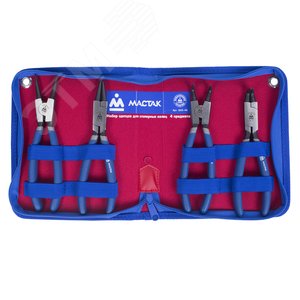 Изображение товара Набор съемников для стопорных колец в футляре на молнии 4 предмета (шт)