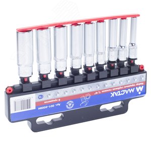 Изображение товара Набор торцевых глубоких головок 1/4' 5-13 мм 9 предметов (шт)