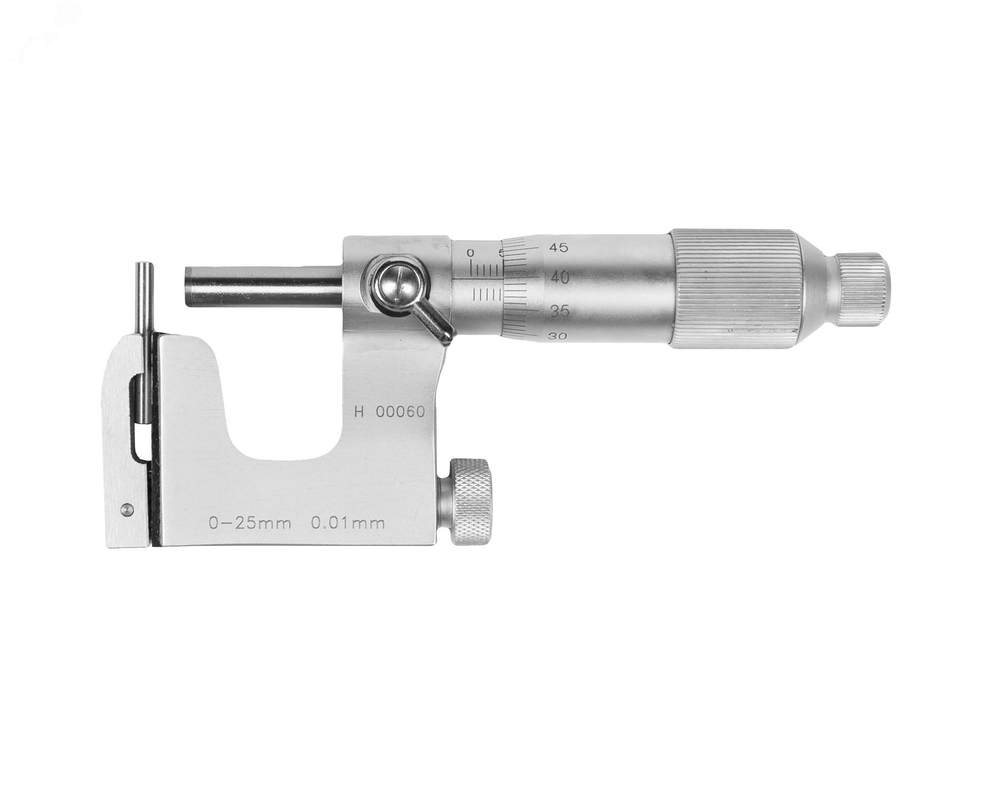 Изображение товара Микрометр МКУ-25 0,01 с плоской пяткой SHAN для точных измерений труб
