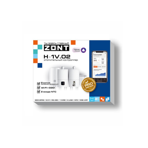 Контроллер ZONT H-1V.02 отопительный GSM / Wi-Fi на стену и DIN-рейку ML00005454 Zont - превью 2