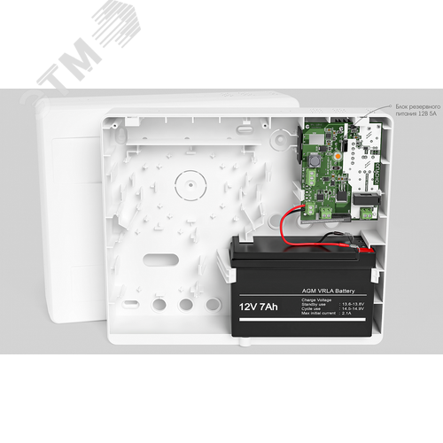 Изображение товара Блок резервного питания 12В 5А в корпусе под АКБ 7Ач (шт)
