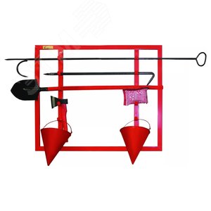 Изображение товара Щит пожарный ЩПО-К открытый ПРЕСТИЖ укомплектованный (полотнище 2х1,5м, лом, багор, топор, лопата, 2 ведра) (шт)