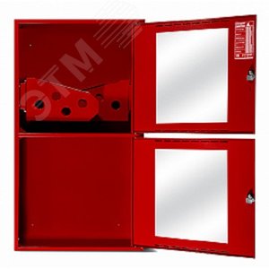 Шкаф пожарный навесной с окном ПРЕСТИЖ 700х1280х300 красный с двумя кассетами