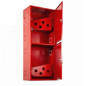 Шкаф пожарный навесной закрытый ПРЕСТИЖ 540х1280х300 красный с двумя кассетами