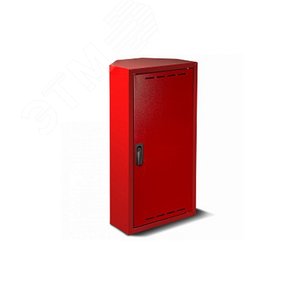 Шкаф пожарный для огнетушителя навесной закрытый угловой Престиж 320х230х650 красный