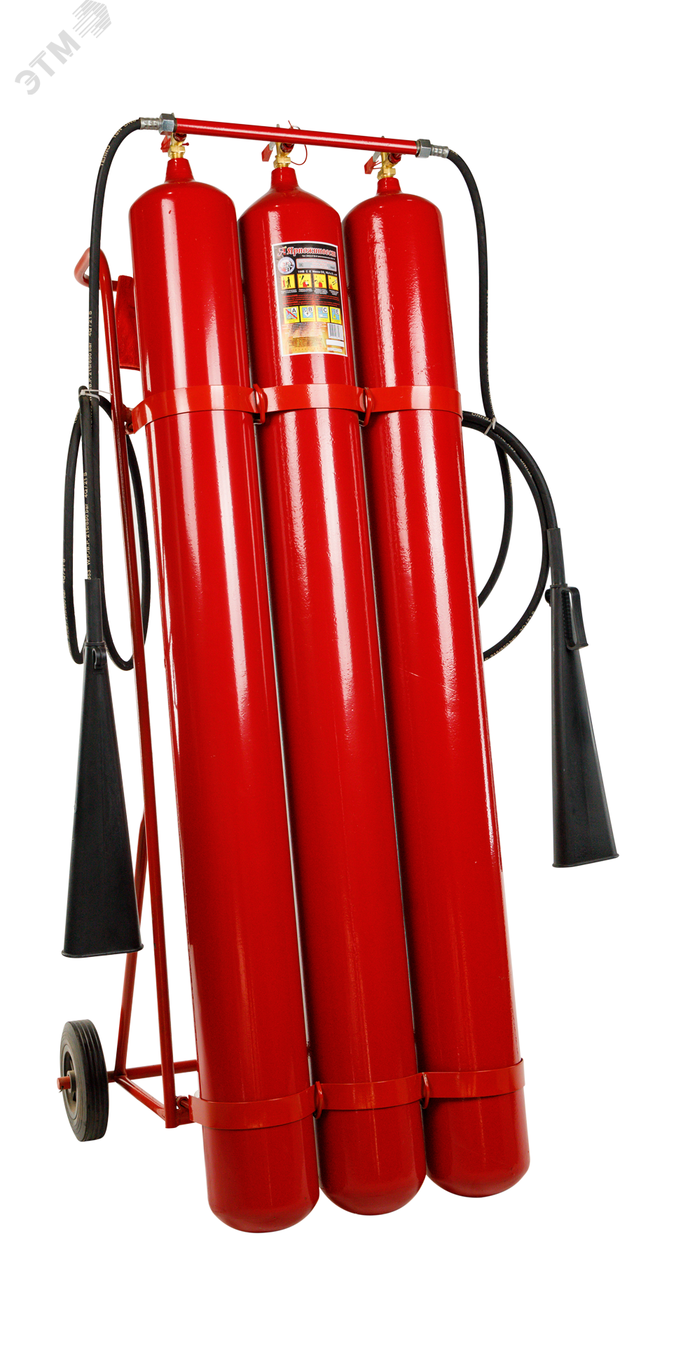 Огнетушитель углекислотный ОУ-55 ВСЕ-01 в сборе   (сварная труба) ОУ-55 ЯрПожИнвест - превью