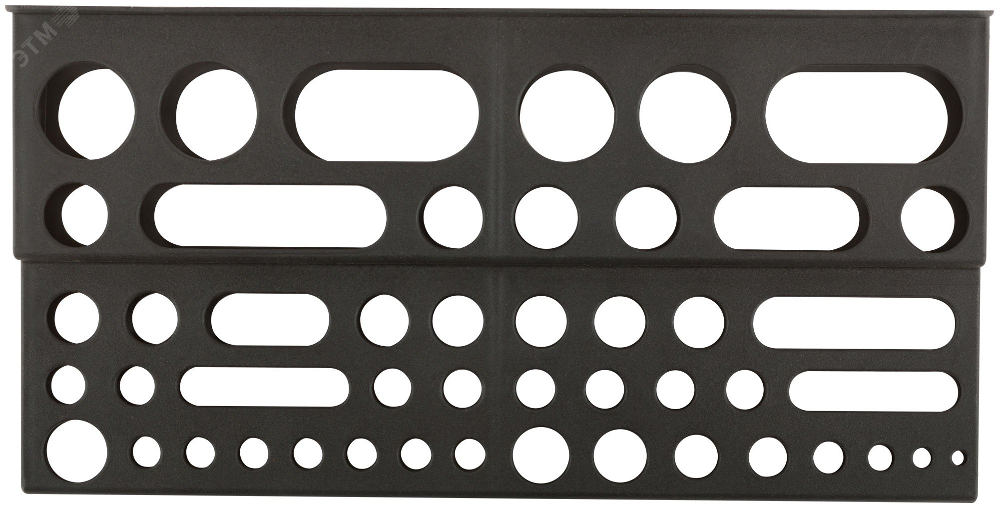 Полка для инструмента пластиковая ''мини'' черная, 48 отверстий, 300х150 мм 65703 КУРС РОС - превью 3