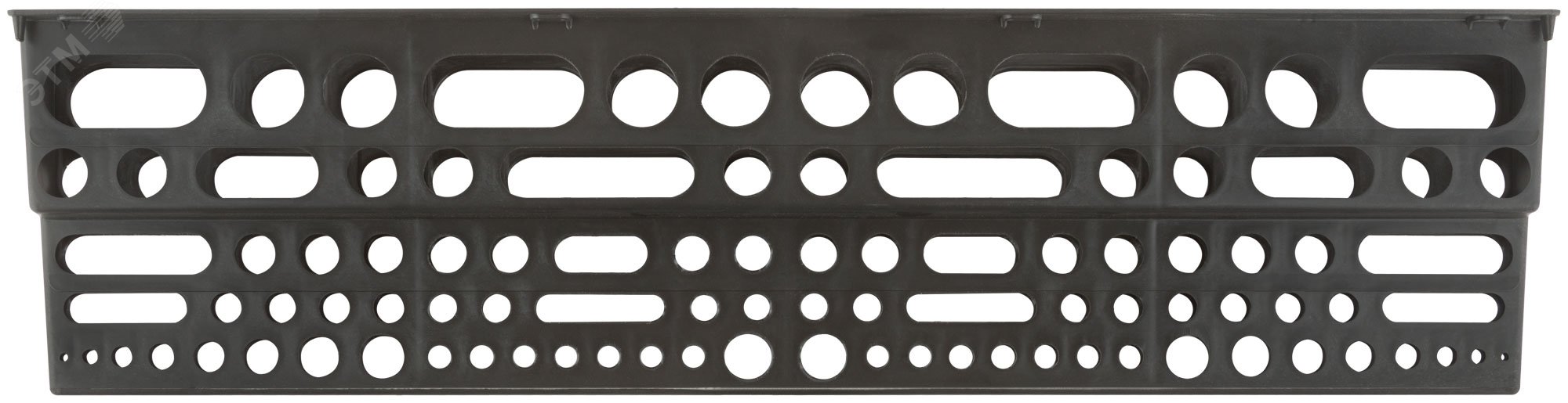 Полка для инструмента пластиковая черная, 96 отверстий, 610х150 мм 65704 КУРС РОС - превью 3