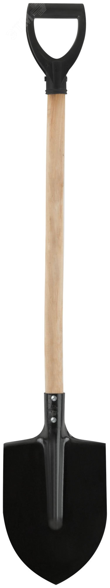 Лопата штыковая с деревянным черенком и V-ручкой 210х280х1245 мм 77210 КУРС РОС - превью