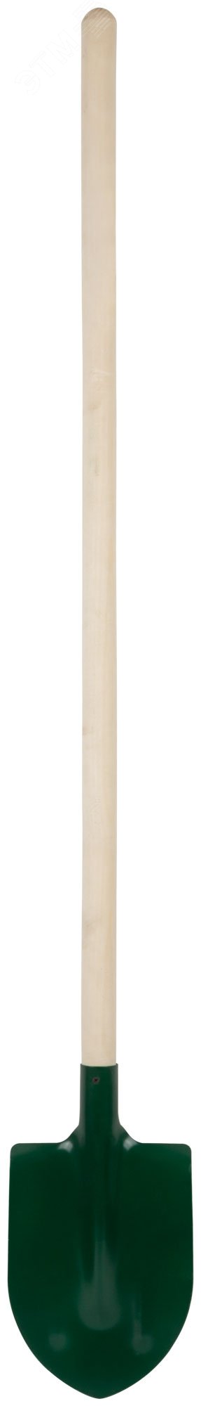Лопата штыковая с ребрами жесткости, с деревянным черенком 190х350х1420 мм 77212 КУРС РОС - превью