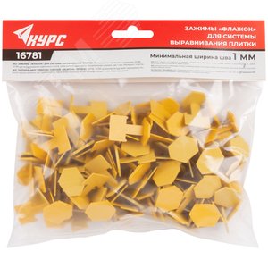 Система выравнивания плитки (СВП), Зажимы 100 шт., толщина шва 1,0 мм - фото 3