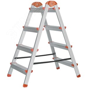 Изображение товара Лестница-стремянка стальная двусторонняя, 4 ступени, Н=88.5 см, вес 5.3 кг (шт)