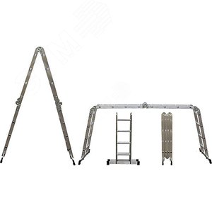 Лестница-трансформер алюминиевая, 4 секции х 4 ступени, вес 11.7 кг