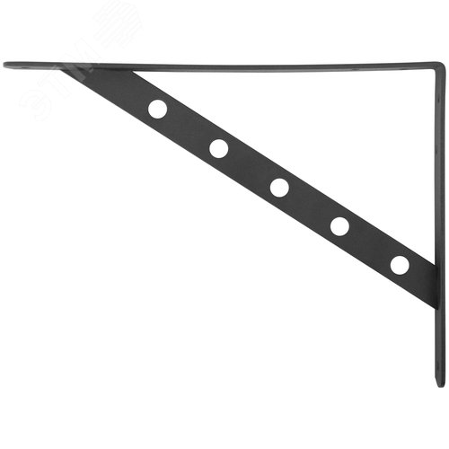 Уголок-кронштейн усиленный черный 300х225 мм - фото 2