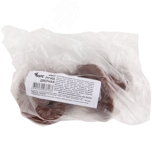 Ручка-кнопка дверная пластиковая коричневая - фото 3