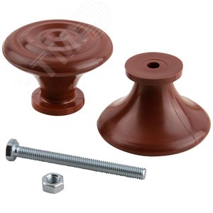 Ручка-кнопка дверная пластиковая коричневая - фото 4